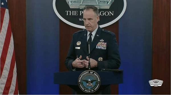 U.S. Department of Defense spokesperson Brig. Gen. Pat Ryder is seen answering questions during a daily press briefing at the Pentagon in Washington on Jan. 5, 20223 in this captured image. (Yonhap)