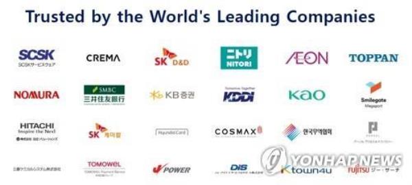 This image provided by Allganize Inc. shows names of its corporate customers. (PHOTO NOT FOR SALE) (Yonhap)