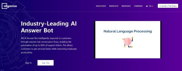 This screenshot shows Allganize Inc.'s Alli GPT service. (PHOTO NOT FOR SALE) (Yonhap)