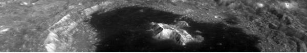 This photo of the Tsiolkovskiy crater, provided by the Korea Aerospace Research Institute (KARI), was taken March 22, 2023, with a camera o<em></em>nboard the South Korean lunar orbiter Danuri. (PHOTO NOT FOR SALE) (Yonhap)