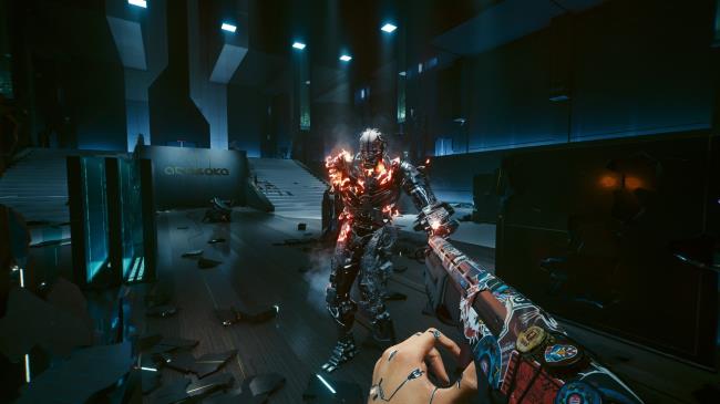 Cyberpunk 2077 Adam Smasher On Fire
